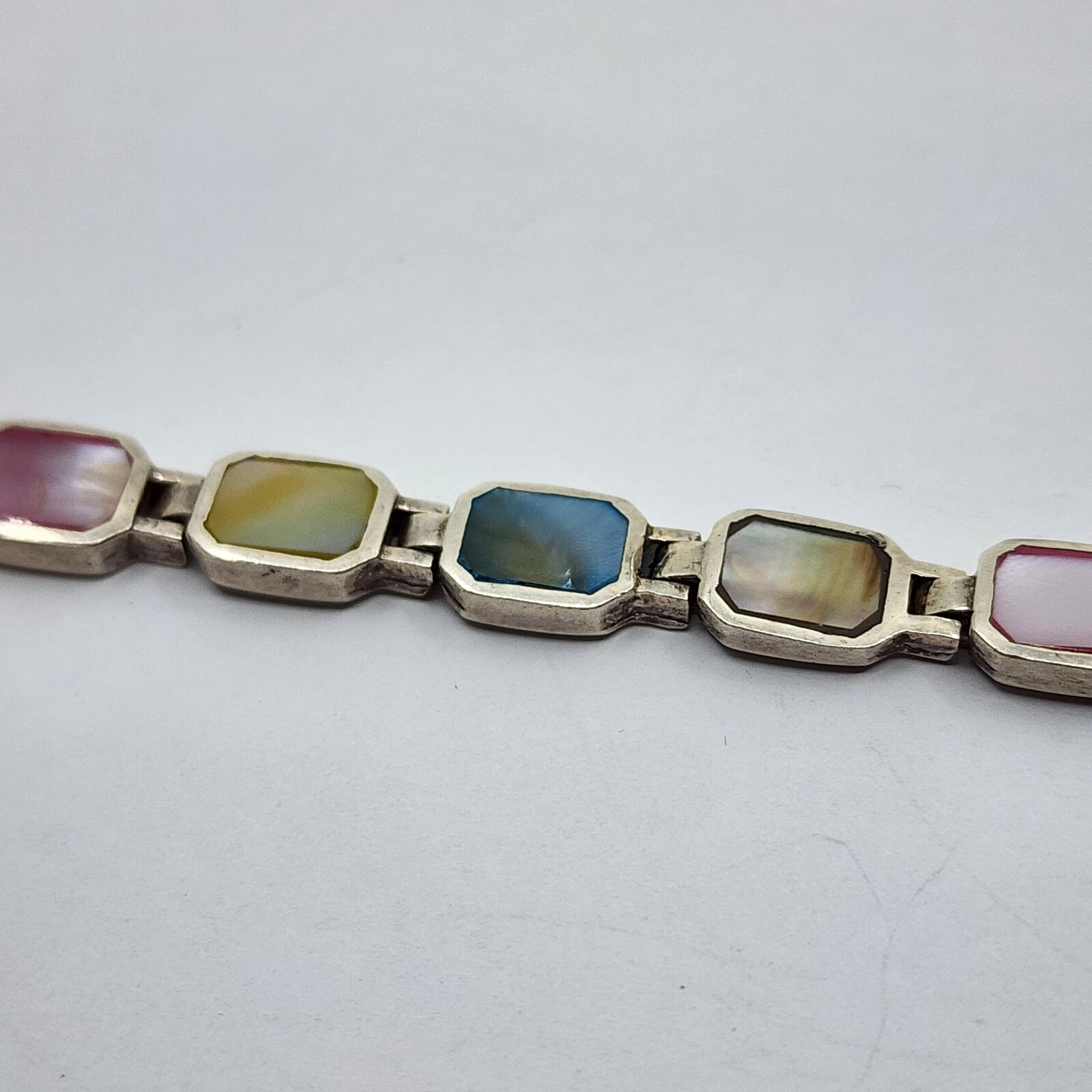 Assorted Gemstone Sterling Silver Link Bracelet - image 3