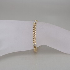 Panzer Armband in 750/18k Gelbgold, 5 Brillanten ca. 0,50 ct, Länge: ca. 20 cm