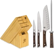 Shun Cutlery Kanso 5-Piece Block Set, Kitchen Knife and Knife Block Set, NEW