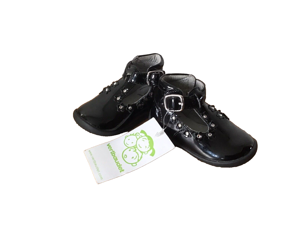 Baby Girls VERTBAUDET Designer Brand New Black Patent Leather