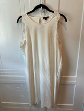 J Crew NWT Dress Was $35.  w/Scallop Design at Arms and Hem White Size Medium