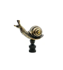 Lamp Finial-SNAIL-Aged Brass Finish, Highly detailed metal casting