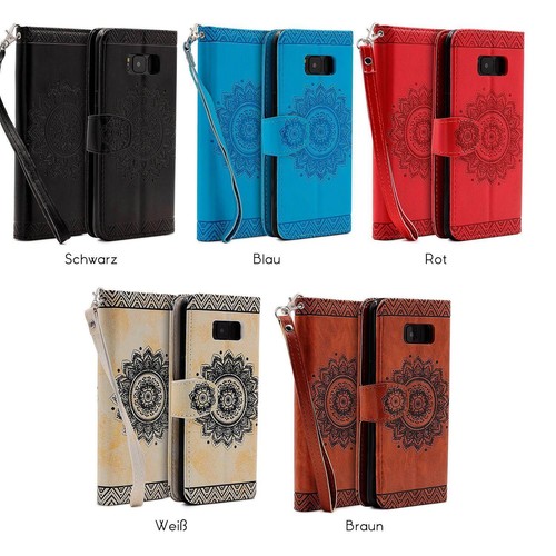 Urcover® Apple LG Huawei Motorola Wallet funda plegable tarjetero soporte Flip Case - Imagen 2 de 10