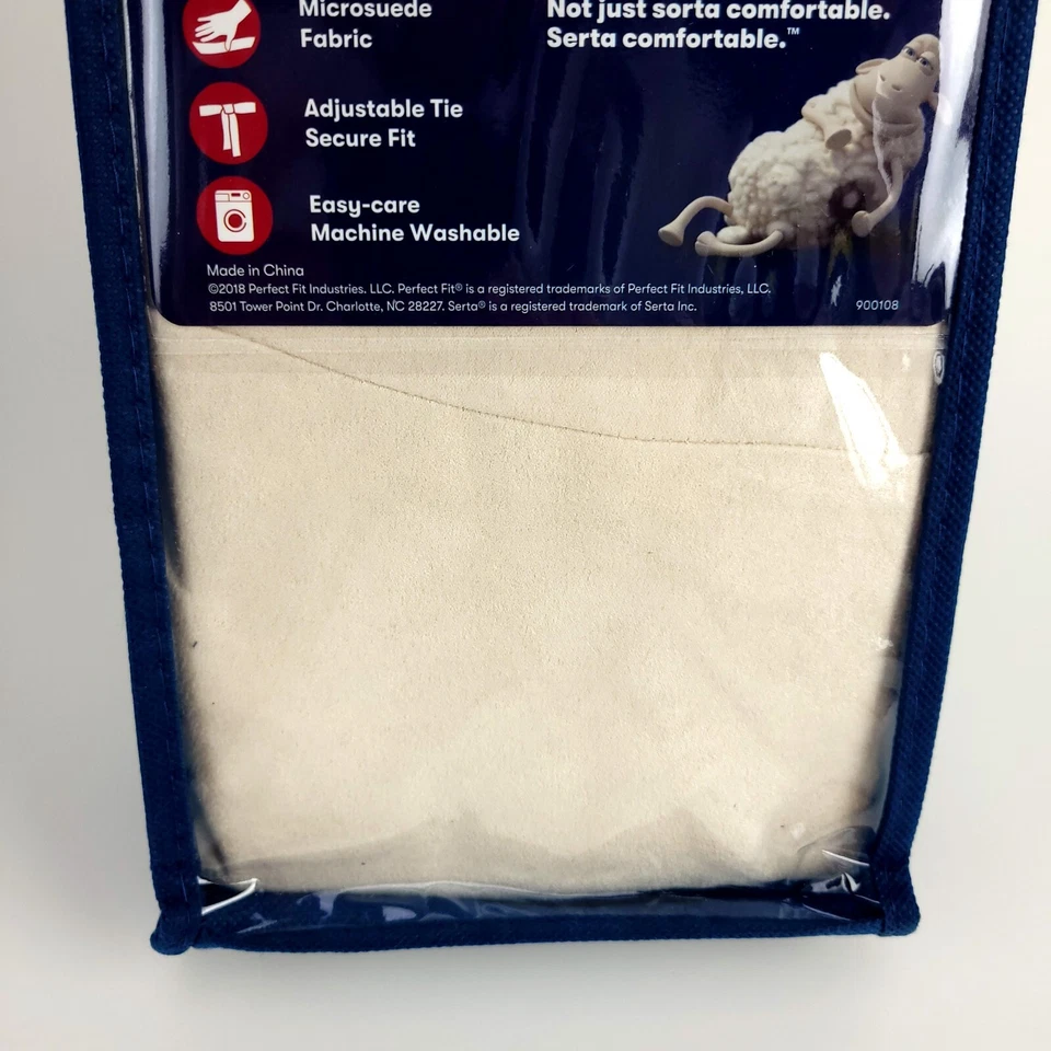 Silla de comedor corta Serta marfil de 1 pieza ajuste relajado funda de gamuza lisa paquete de 2 Foto 2 de 4