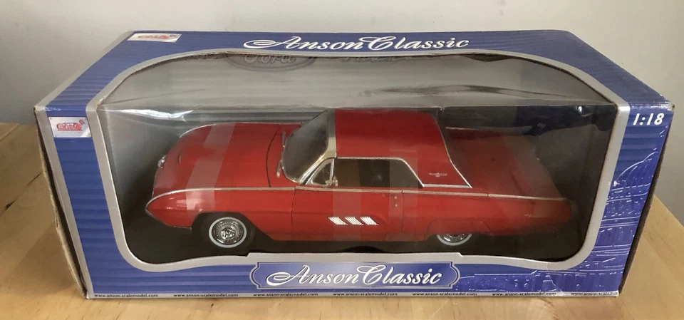 Thunderbird diecast 1:18 Scale 1963 Anson Classic Red Die Cast Model Cars Toy - Image 2 of 4