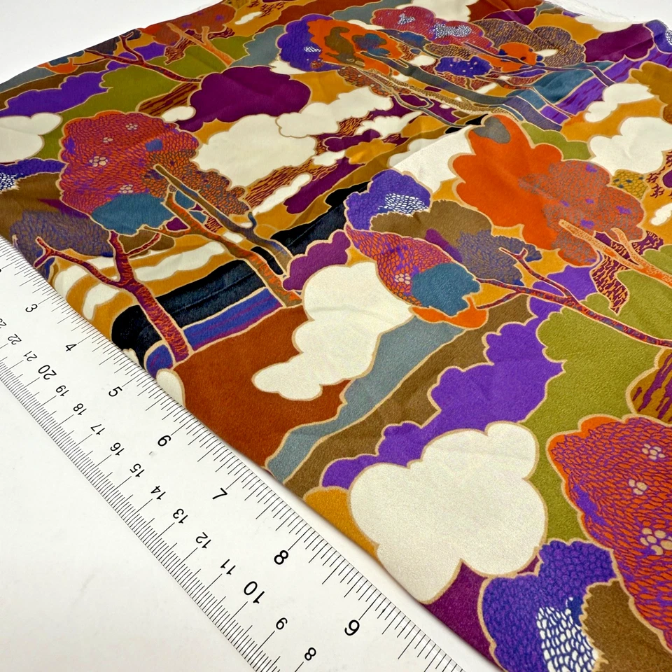 Liberty of London 100%  Silk Satin  "Prospect Road"  Fabric 3/4 Yard Piece - Image 4 of 4