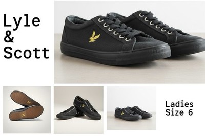 Lyle & Scott schwarze Turnschuhe Canvas Schuhe Größe 6