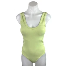 Abercrombie & Fitch Green Rib Knit Sleeveless Cami Camisole Bodysuit Tank Top S