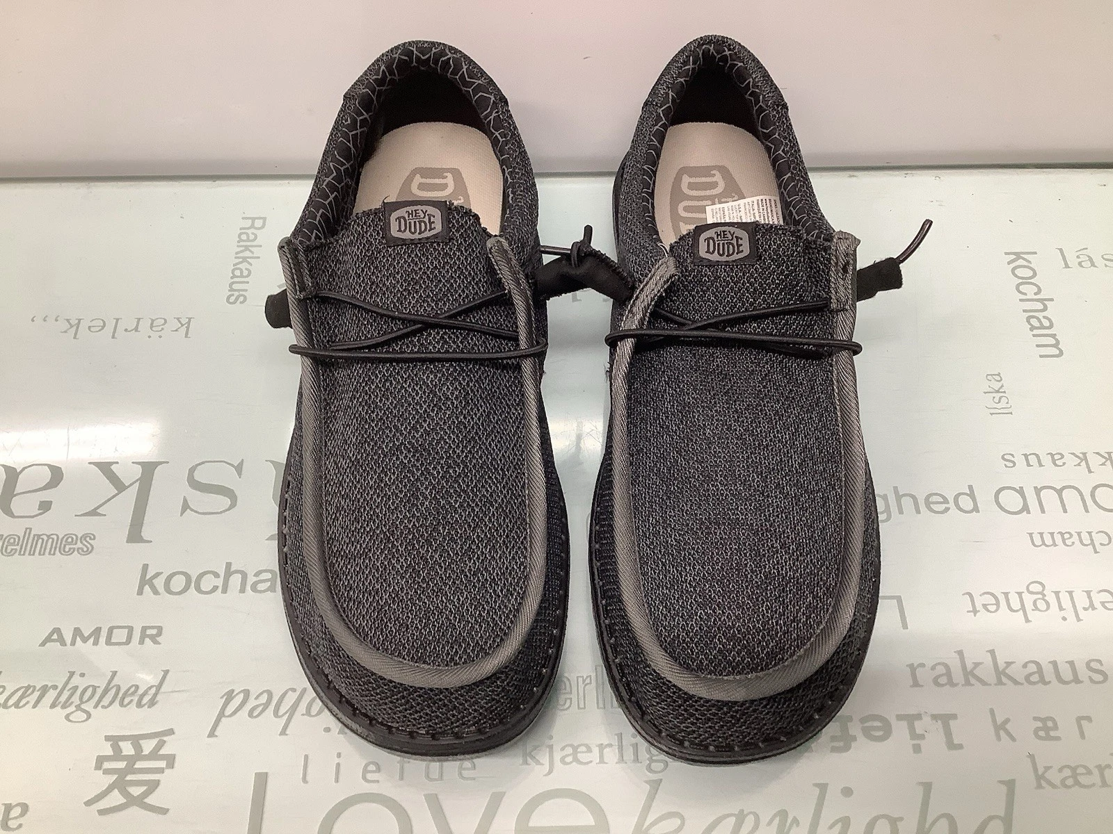 Hey Dude Men's Wally Sox Loafer Shoes - Micro Total Black Size 10 (EU43).