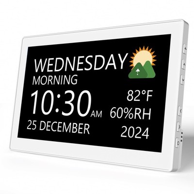 Digital Clock,10.1 Inch Large Display Calendar Clock with 12 Themes, 20 Alarm...