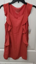 $59 NWT INC INTERNATIONAL CONCEPTS Coral Ruffled Top Shirt Size M Medium
