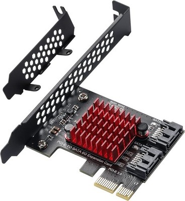 MZHOU 2 SATA Card Erweiterungskarte,PCI-E 3.0 GEN3 JMICRON+JMB582 Chip,6