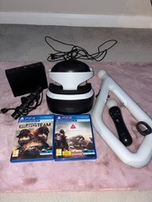 PlayStation VR Bundle Headset Camera Aim Controller VR Gun + 2 Games Tested PS4✅
