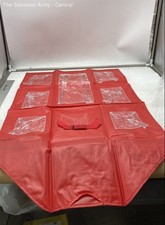 Red Transparent Pockets Multi-Compartment Storage Foldable Organizer