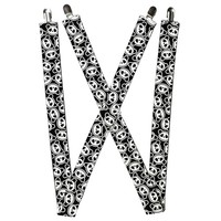 Buckle-Down Suspenders, Scattered Panda Bear Cartoon Black White 1.5 (Us Import)