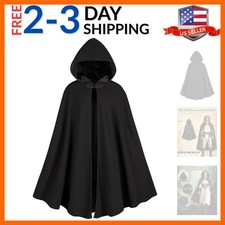 Renaissance Hooded Cape for Men Medieval Cloak Adult  Unisex,Soft polyester,...