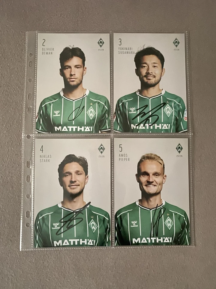 Autogrammkarten SV Werder Bremen 2025/2026 Signierter Autogrammkarten Satz - Bild 2 von 4