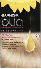 Image of Garnier Olia 9.0 Light Blonde Permanent Hair Dye, Ammonia-Free, Oil-Powered