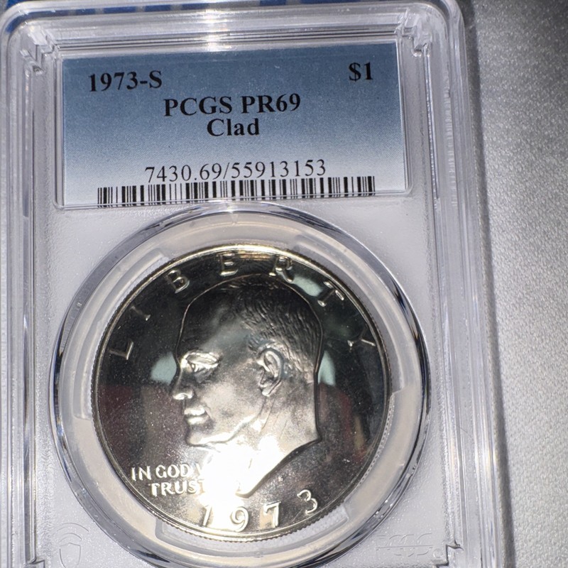 1973 S Proof US San Francisco Mint Eisenhower Dollar CuNi Clad, Ike $1