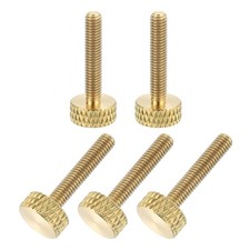 5Pcs Brass Knurled Thumb Screws, M3x16mm Flat Grip Bolt Knobs Fasteners