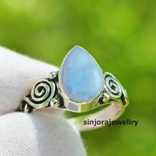 Rainbow Moonstone 925 sterling silver handmade Gift Ring US size 5 to 13