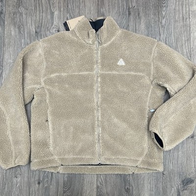 Nike ACG Sherpa Jacket Sz Medium Mens Beige Canwell Glacier Therma Fit Full Zip