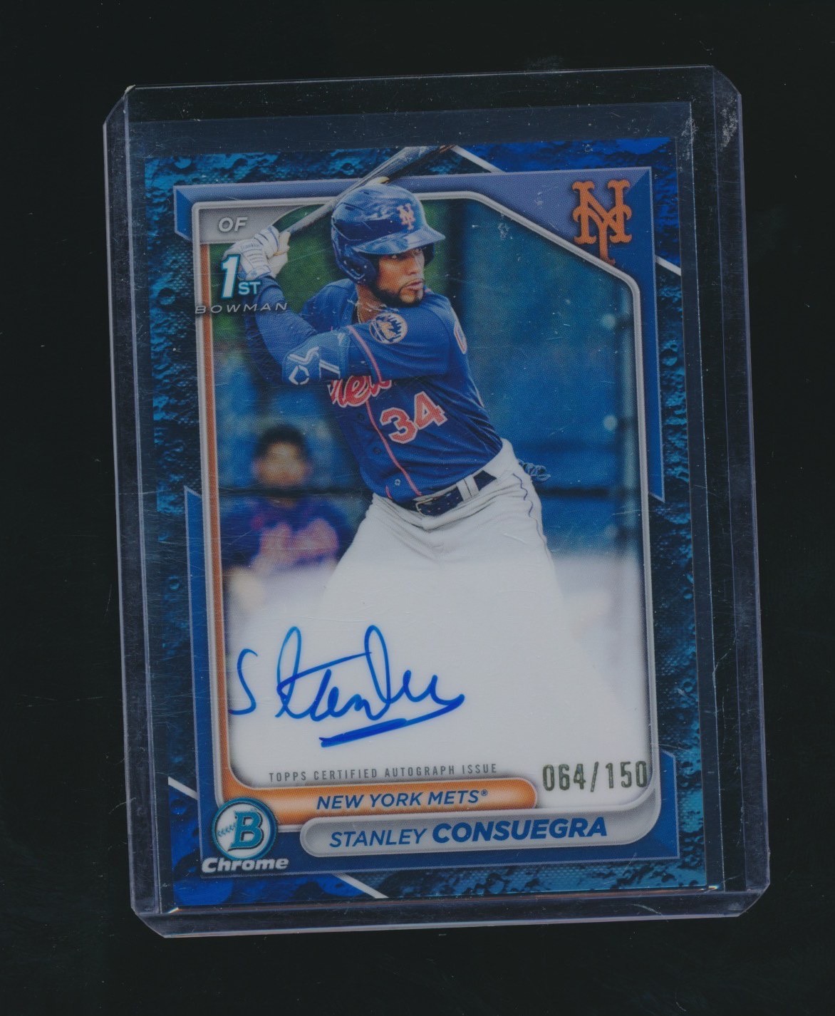 STANLEY CONSUEGRA 2024 BOWMAN CHROME 1ST BLUE REFRACTOR RC AUTO 064/150 #CPA-SC