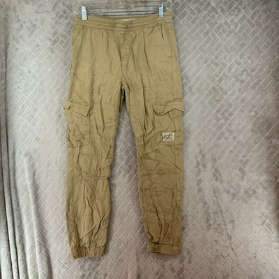 Levis Pants Womens Medium Tan Beige Cargo Jogger Pull On Mid Rise Stretch