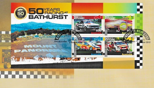 AUSTRALIA - 2012 BATHURST CAR RACING SOUVENIR SHEET FIRST DAY COVER