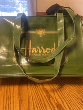 Vintage HARRODS OF LONDON Knightsbridge TOTE - Borsa con cerniera 11 x 15