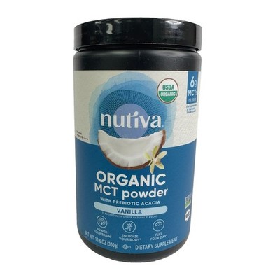 NUTIVA Organic MCT Powder Vanilla w/ Prebiotic Acacia 10.6 OZ BB 12/26 SHIP FREE