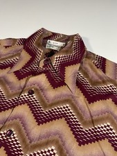 Vintage Pierre Cardin 70s Chevron Southwestern Shirt Men M 15 15.5 Disco Cotton