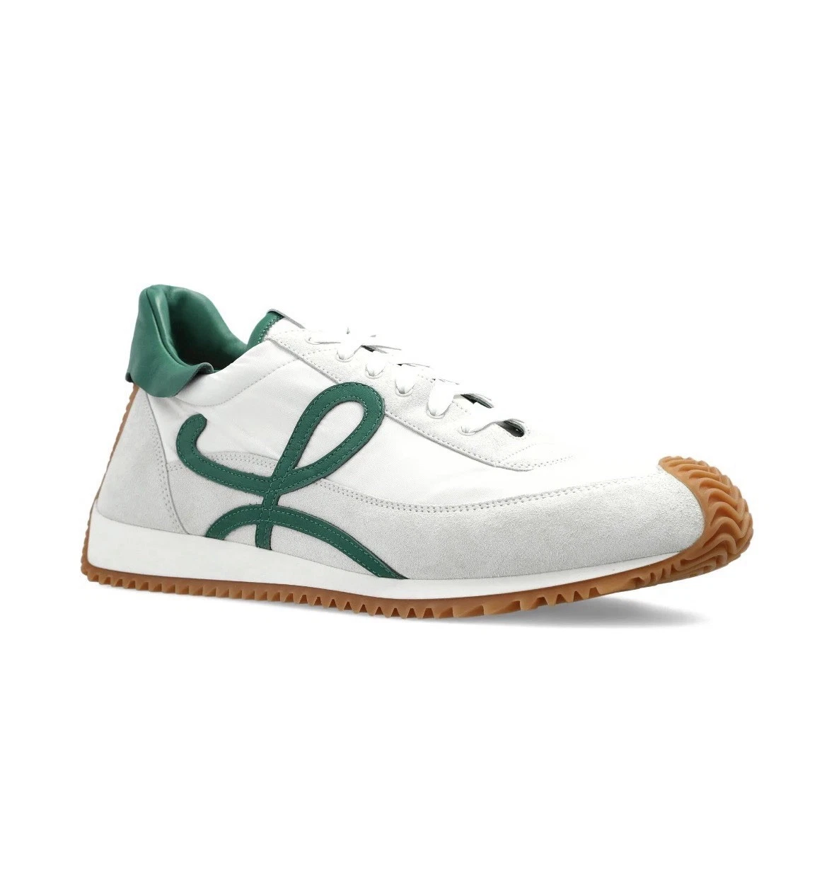 Loewe — Loewe Men's White Flow Runner 2.0 Nylon & Suede Sneakers Shoes Size US 11/EU 44