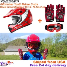 Kids Youth Spider Helmet Motorcycle ATV Dirt Bike Off Road DOT Motocross Helmet