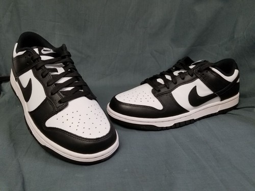 Nike Dunk Low Sneakers Leather Panda Edition Black White Boys Size 5 NEW NO BOX!