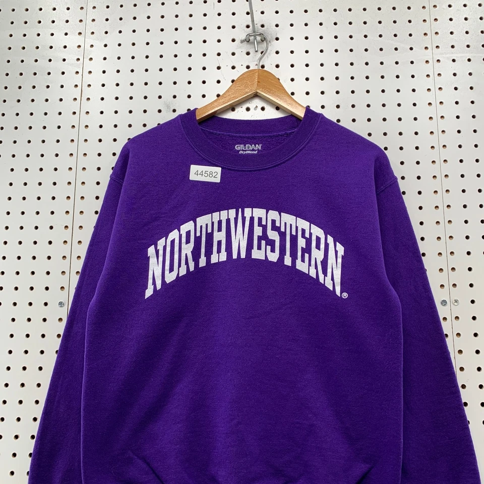 Sudadera Northwestern Para Hombres Pequeña Púrpura Cuello Redondo Polar NCAA Pullover Foto 2 de 4