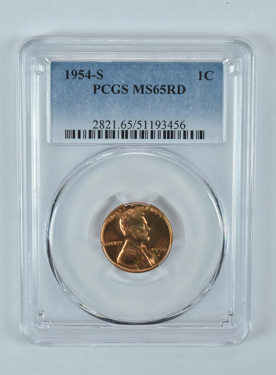 1954年 リンカーン1セント NGC MS65 RD PCGS Certified MS 65 Graded 1954 Lincoln Wheat US Small Cents