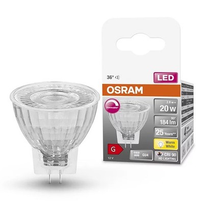 Osram LED Glas Reflektor MR11 3,2W = 20W GU4 warmweiß 2700K 36° Ra>90 DIMMBAR