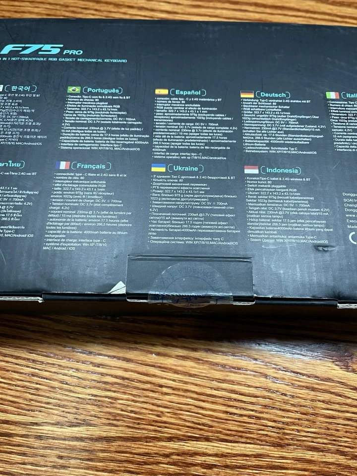 AULA F75 Pro White Gradient Blue Star Star Vector Switch Mechanical Keyboard 2D2 - Image 3 of 3