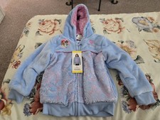 New with tag Disney Princess Girls Plush Hoodie Jacket Blue Size 5