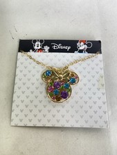 Disney Minnie Mouse Multicolor Bling Pendant Necklace NEW