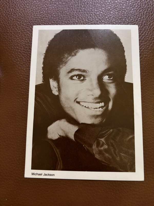 Vintage Michael Jackson Postcard from 1980 Sepia younger smiling NEW Unused READ