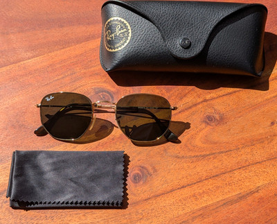 Ray-Ban Hexagonal RB 3548-N 001 Gold grün Sonnenbrille 51 21 Original Etui