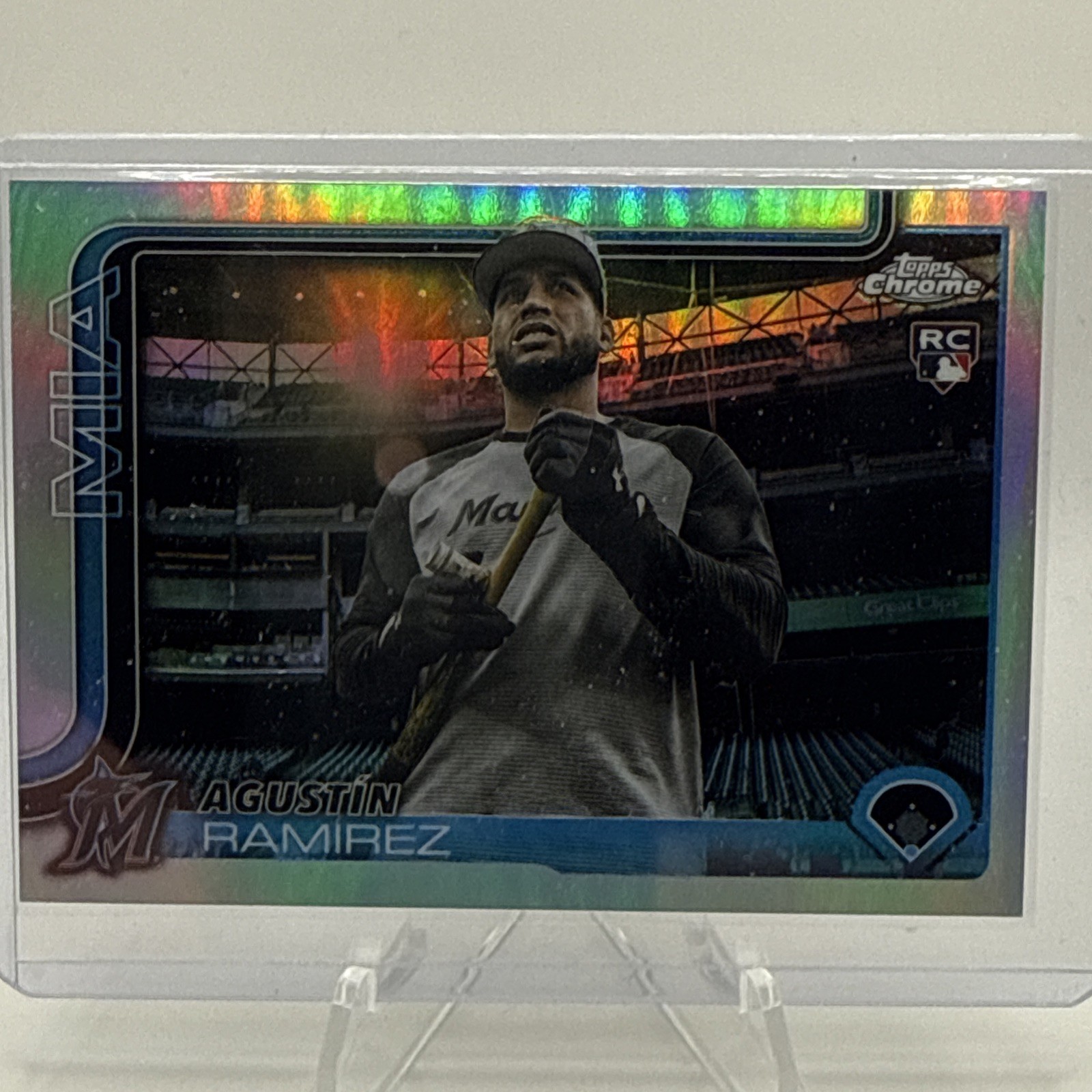 AGUSTIN RAMIREZ - 2025 Topps Chrome Update RC IMAGE VARIATION USC200 Marlins SSP