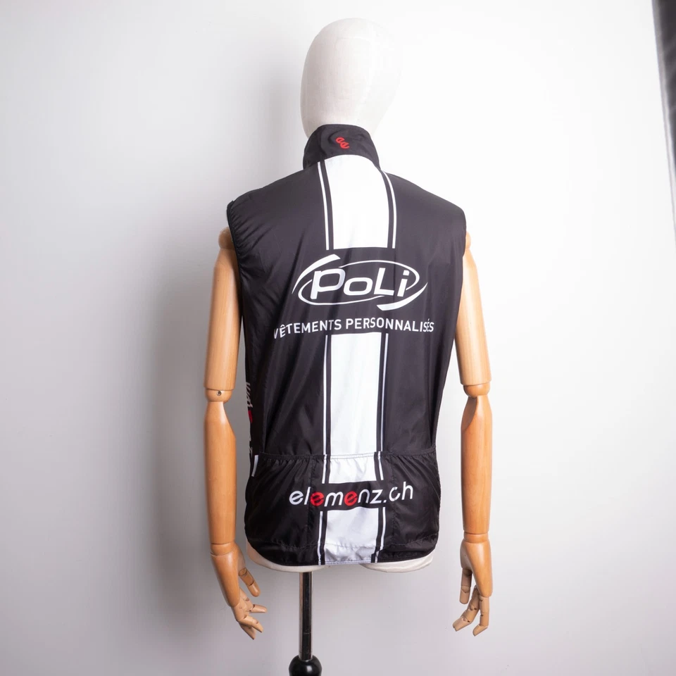 POLI Men's Black & White Full-Zip Windstopper Racing Cycling Vest Size 4 S/M - Image 2 of 4