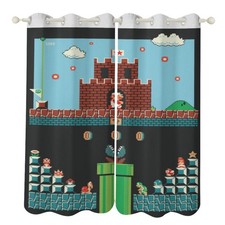 Size Custom Curtains Super Mario. 90 Personalised Bedroom Decor UV Protection