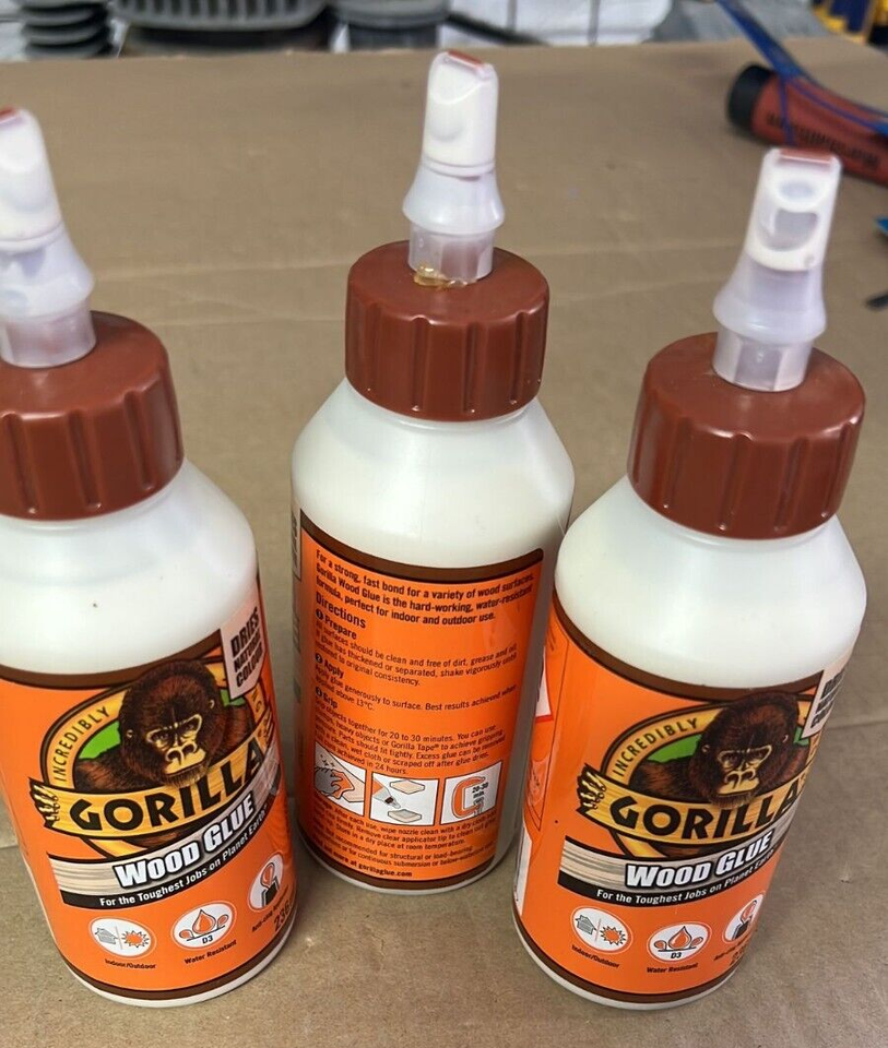3 x GORILLA PVA WOOD GLUE 236ML High Quality Indoor & Outdoor Water