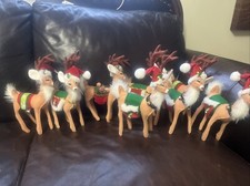 Lot Of 8 Annalee Dolls 8 Holiday Twist Reinde...