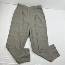 Vintage Lee Pants Womens 16 Med Tan Dress Pants Made In USA Cute Fun American