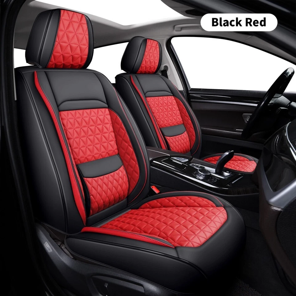 For Mercedes-Benz Leather Car Seat Cover Front Rear Full Set 5-Seat Protector Foto 3 de 4